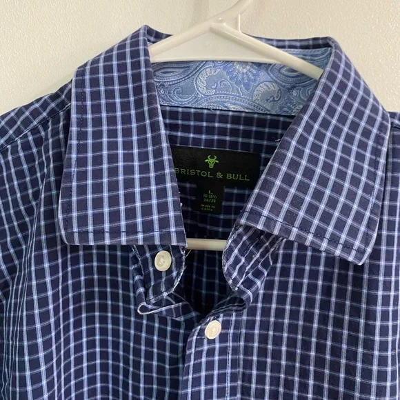 Men’s Bristol & Bull long sleeve button down shirt size large - Picture 4 of 5